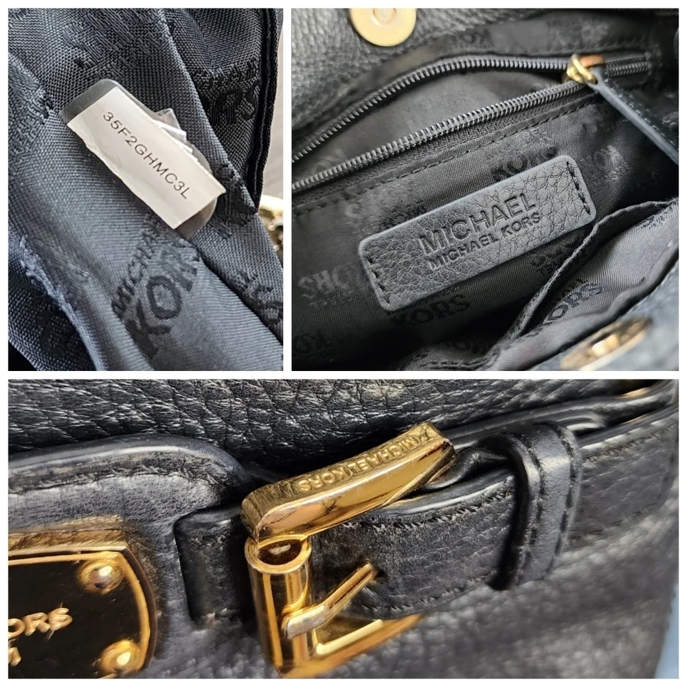 MICHAEL Michael Kors Black Pebbled  Leather Bag - Picture 13 of 15